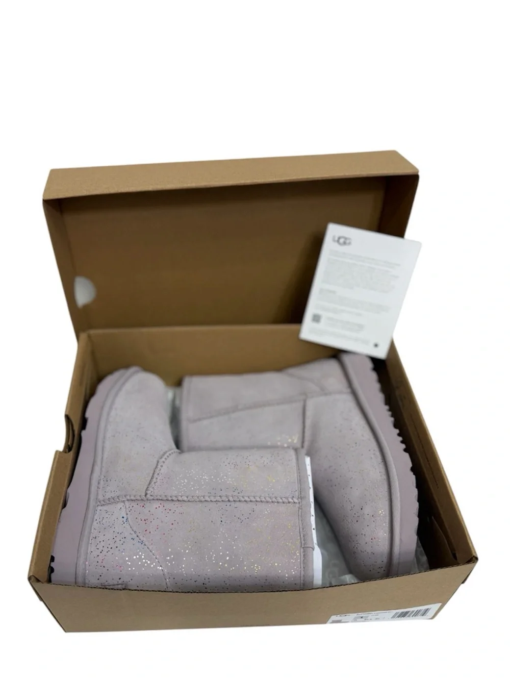 UGG Kids Classic II Shimmer Sky Booties, SIZE 1 YOUTH
